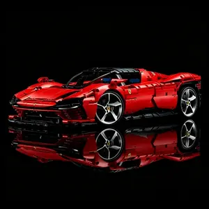 Daytona SP3 Building Blocks Set 1:8 Scale Supercar Model Kit Compatible with Technic 42143 Advanced Collectible Toy for Adults, Red Sports Car Replica 3778 pcs Enthusiast model kit Gift for men