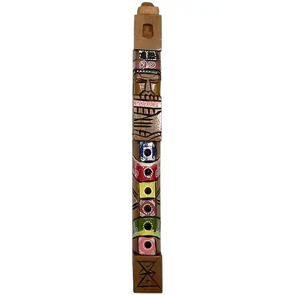 Large Square Bamboo Wooden Tribal Flute Musical Instrument