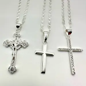 925 Sterling Silver Small Cross Necklace – Elegant Religious Pendant, Faith Jewelry Charm