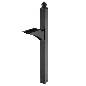 【Summervibes】VEVOR Aluminum Mailbox Post - 56x4x4 Inches Heavy-Duty Outdoor Complete Kit, Sturdy In-Ground Mount with Universal Bracket, Powder Coated Black for Residential Curbside Use