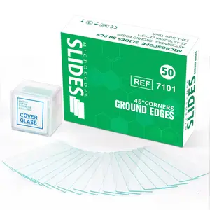 Microscope Slides and Covers, Pre-Cleaned Optical Glass, High Light Transmittance, 50 Slides + 100 Coverslips, Ground Edges & 45? Corners, Fits  Microscopes, Classroom, Lab &  Use