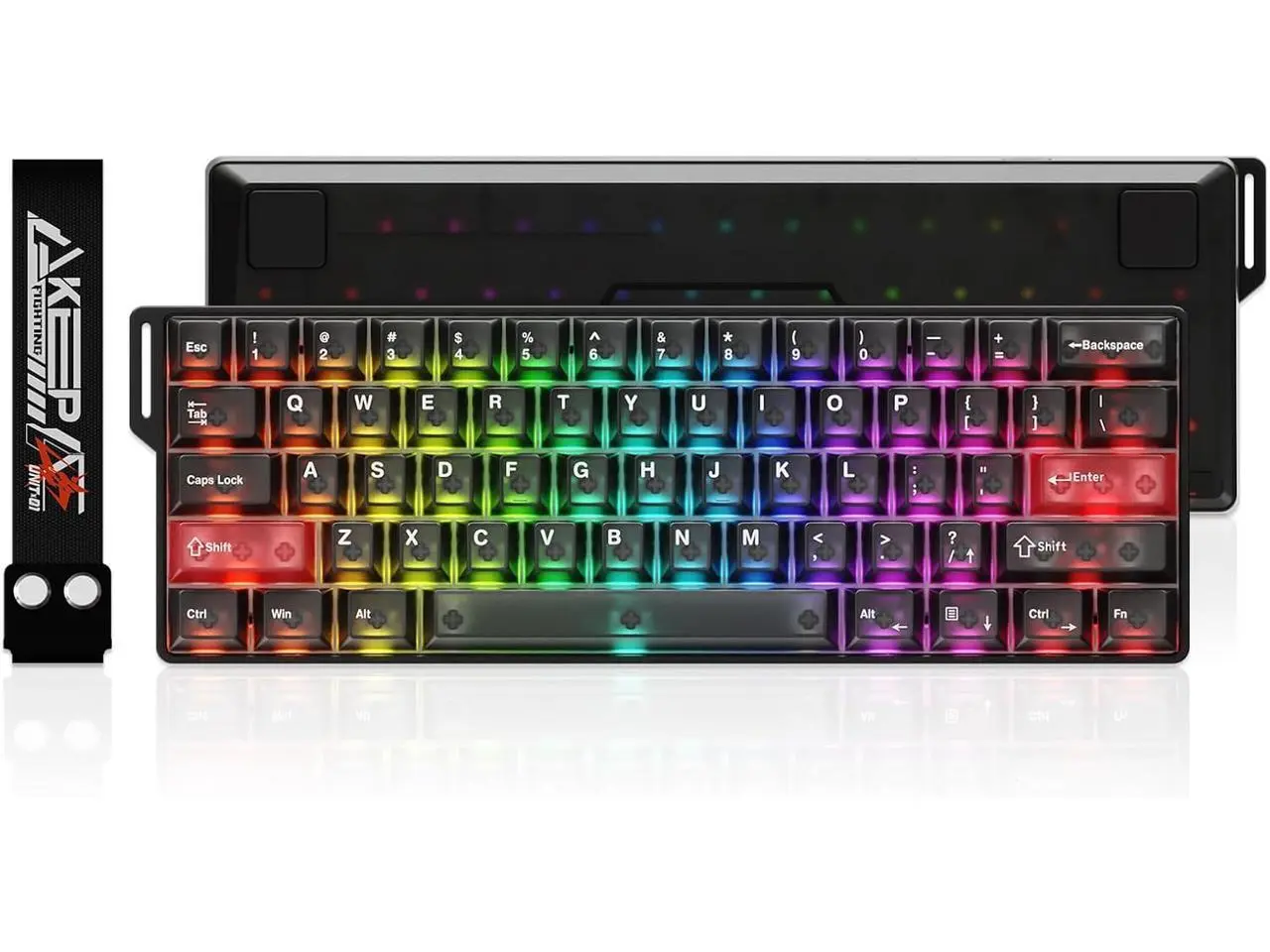 DAREU COOL60 60% Hall Effect Gaming Keyboard with Magnetic Switch, SOCD, 0.01mm Actuation Adjustable Rapid Trigger,8000 Hz Polling, Frosted Transparent Keycaps, Hot-swap, RGB Backlit
