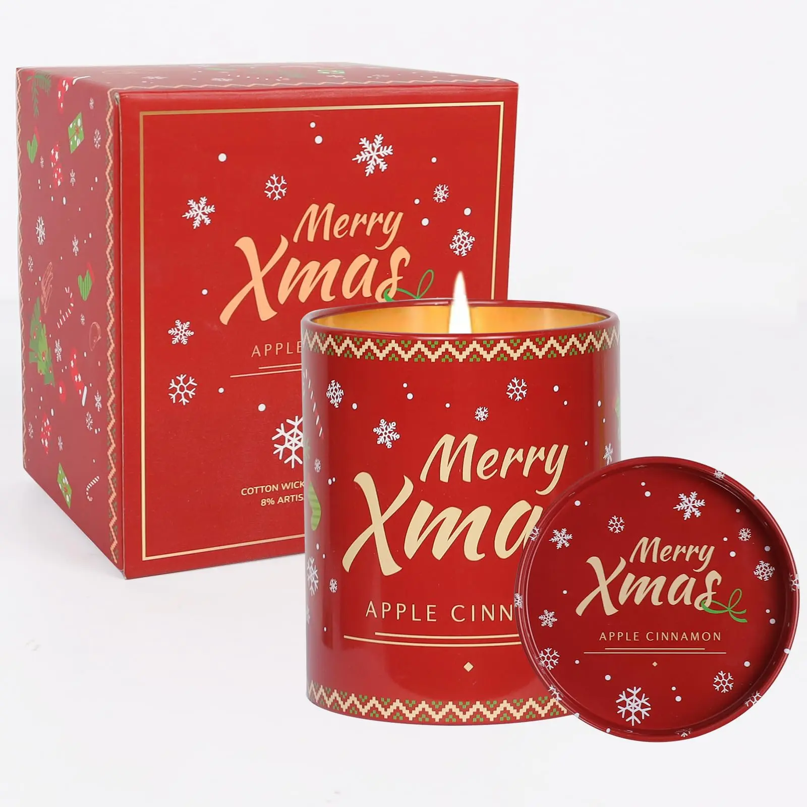 Christmas Scented Candles - Homeya Winter Holiday Jar Candles for Home Scented, Up to 50 Hours Burning Time | 100% Natural Soy Wax | Ideal Christmas Aromatherapy Candles Gift Decoration Decorating Bedroom Cozy