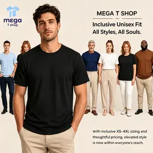 MEGA T SHOP Men’s 100% Combed Cotton Shortleeve T-Shirt, 6.35 oz Midweight Crew Neck, Soft Regular Fit Premium Basic Menswear Top, Plain Solid Color Everyday Casual Shirt, Shortsleeve