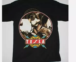 Tesla rock band ALBUM Black T-shirt Unisex Cotton All Sizes, Clean Lines, Minimalist Look, Gildan Unisex, Premium Quality Cotton