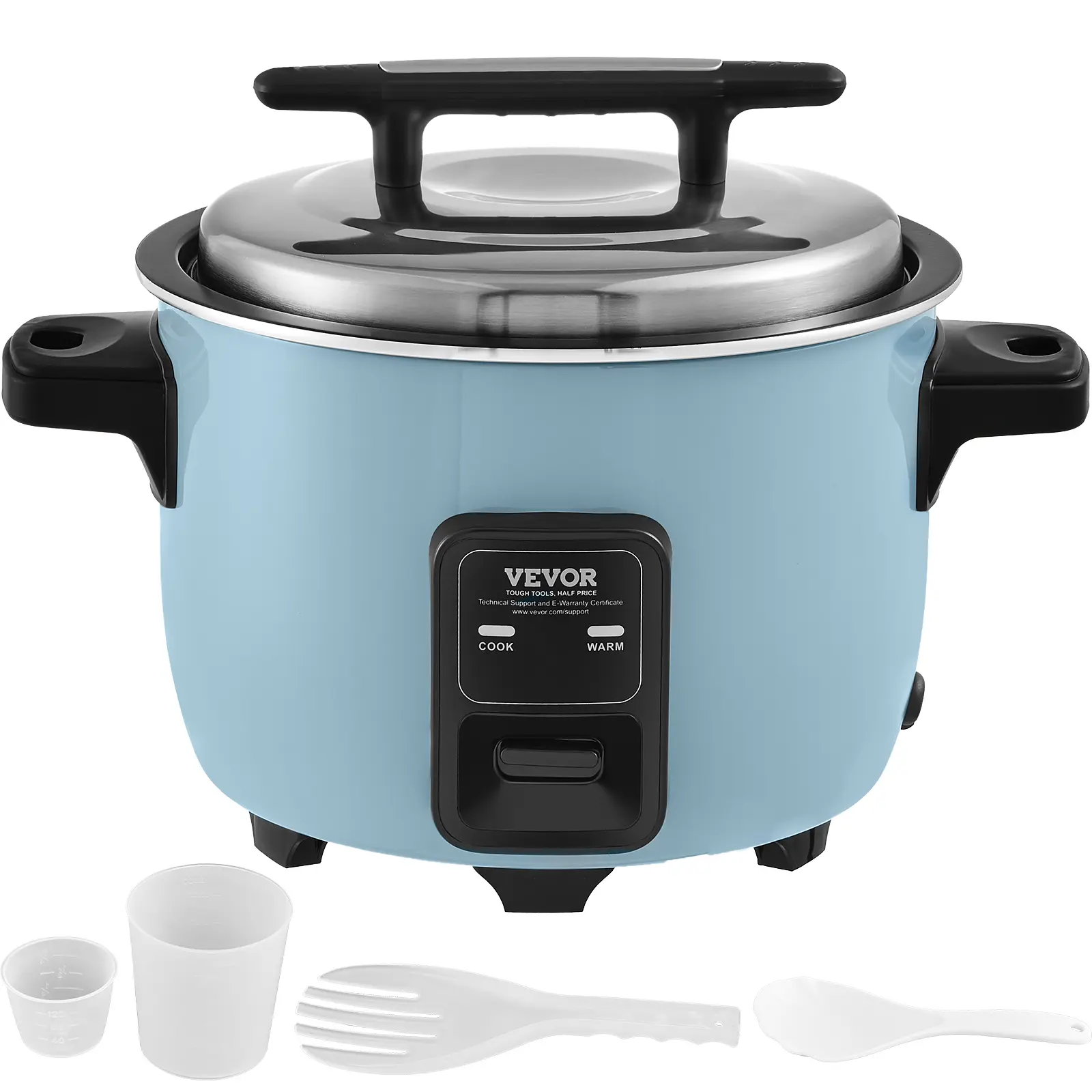 【summerfinds】VEVOR Commercial Rice Cooker, 60-Cup Rice Cooker, 13.74 Qt / 13 Liter Large Rice Cooker and Warmer with Nonstick Inner Pot, Fast Cooking and 24-Hour Keep Warm, with Rice Cup and Paddle, for Restaurant