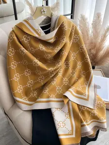 Boho Style All Over Pattern Tassel Decor Shawl, Casual Soft Warm Contrast Binding Blanket Scarf for Fall & Winter, Fashion Floral Print Scarf for Women & Men, Gifts for Her, Gifts for Wife