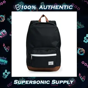 [Herschel] Pop Quiz Backpack 22L Vintage School/Travel Essential Durable Polyester - Classic Black & Tan