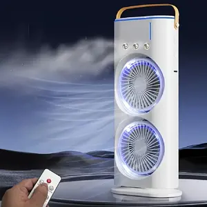 Portable Conditioner with Dual Wind Power, USB Powered, 3000mAh Lithium Rechargeable Battery, Three Spray Humidification, Eight Core Permanent Magnet Motor, Strong Airflow Fan, Handheld Cooling Fan, Rechargeable Personal Fan
