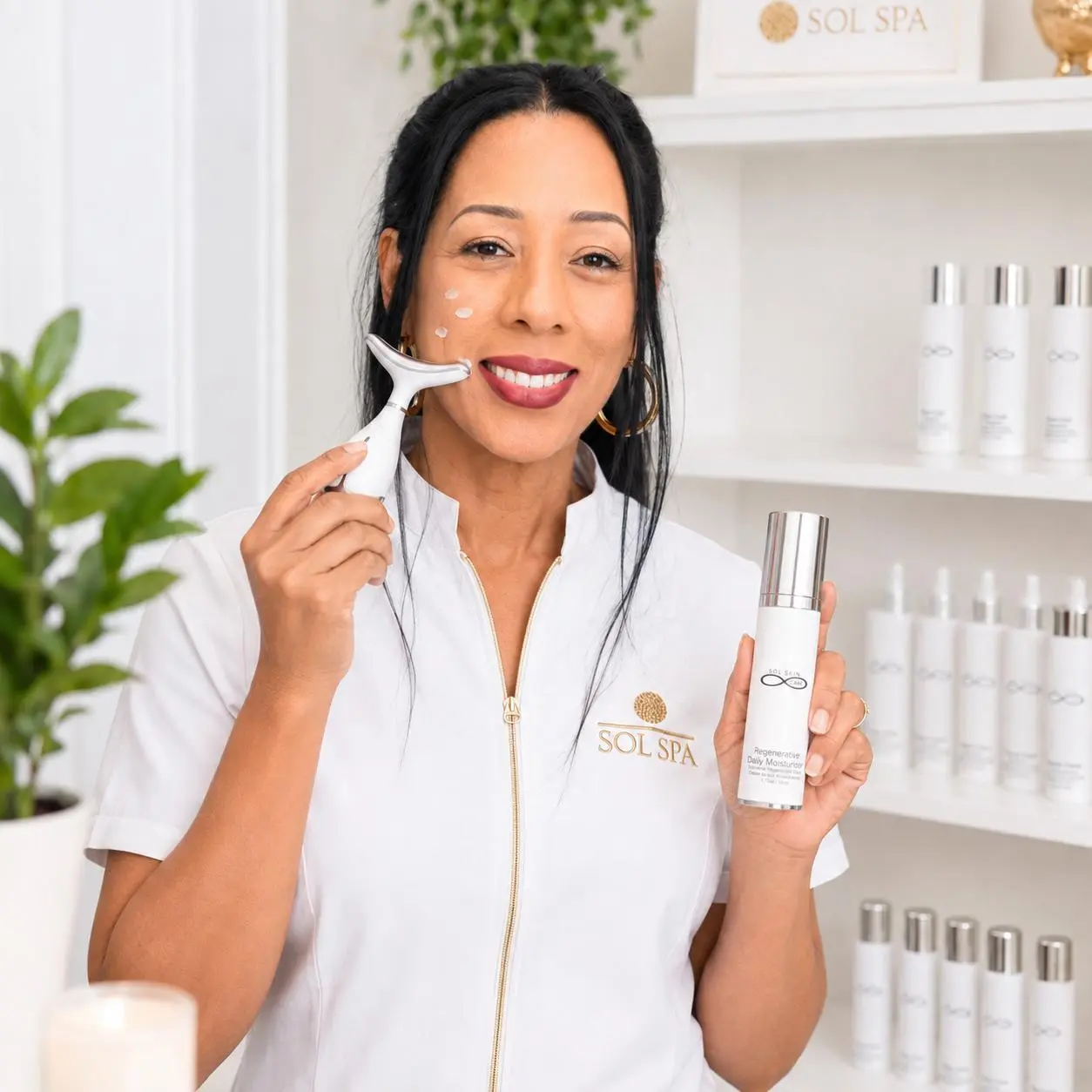 SOL SKIN LED Regenerative Combo - Peptide Complex Cream & Rejuvenated Skin Tool for Enhanced Skin Health