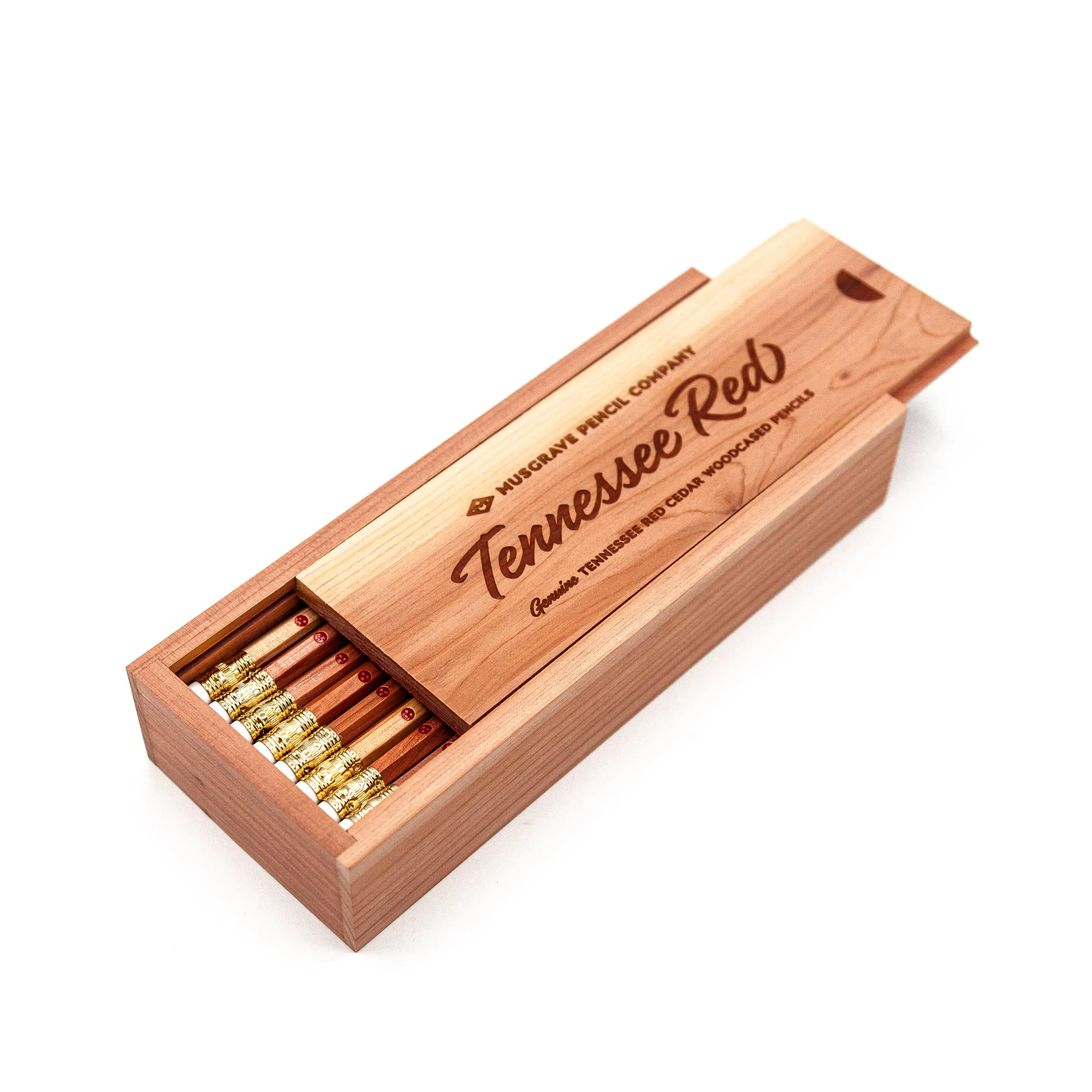 24-pack Tennessee Red™ Pencil — Cedar Box Set with Tennessee Red Logo