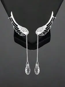 Elegant Water Drop Earrings with Rhinestones, High Quality Earrings, Perfect Gift for Parties, Gatherings & Holidays, Stylish Jewelry Accessory, Stud Earring Jewelry