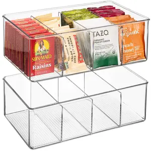 Sorbus Divided Storage Bins for Tea Station Boxes Kitchen