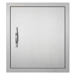 VEVOR BBQ Access Door, TikTokShopBlackFriday, 18W x 20H Inch Single Outdoor Kitchen Door, Stainless Steel Flush Mount Door, Wall Vertical Door with Handle and Hook, for BBQ Island, Grilling Station, Outside Cabinet