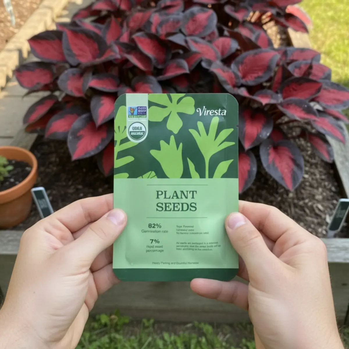 Black Red Hosta Seeds, Exotic Bicolor Foliage PerennialPlants, Shade Tolerant, Easy to Grow, Striking Contrast forDramatic Garden Appeal Ideal for Gardeners