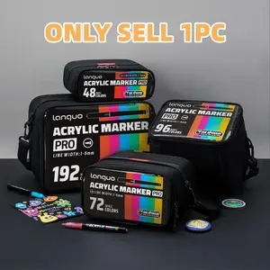 Heavyweight Liquid Acrylic Marker Set, Upgrade Ink Color Intensity, Enhanced Coverage, Multi-Material Drawing, Fabric Storage Bag