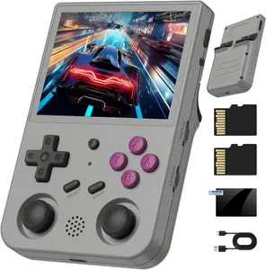 RG353VS Retro Gaming Console Handheld with 3.5 Inch IPS Screen 64G TF Card Preload 4452 Games RK3566 64bit 5G WiFi 4.2 Bluetooth Grey Protection fathersdaygift