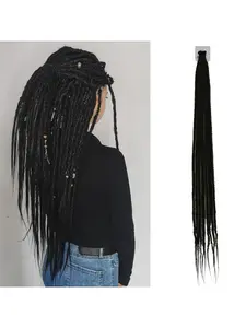 32 Inch Dreadlock Hair Extensions, 10 Strands Natural Soft Goddess Dreadlocks, Handmade Crochet Synthetic Fiber, Unisex