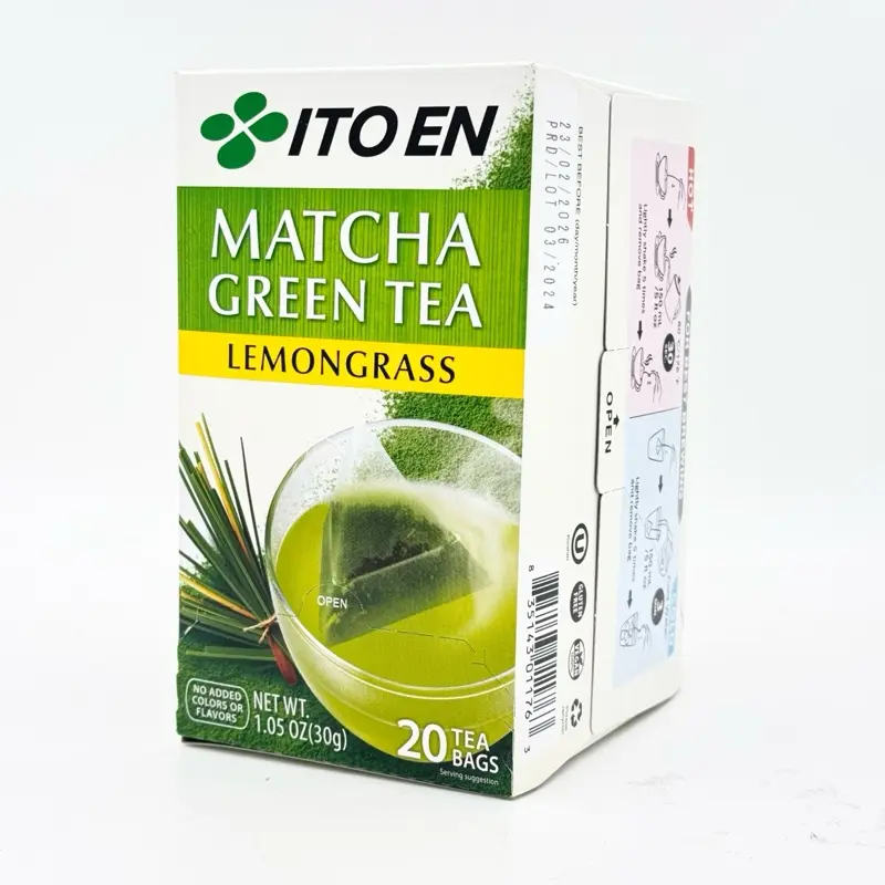 Ito En Matcha Green Tea Bags, Lemongrass, 20 tea bags