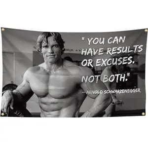 Arnold Schwarzenegger 3x5 Feet Flag Inspirational Poster for Man Cave College Dorm Sports Events Durable Polyester Decor Wall Artistic Print Ornaments