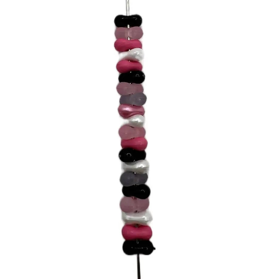 6mm Pink & Black Peanut Beads Mix (100g) - Durable, Versatile for Jewelry Making, Keychains - Ideal for Beginner or Experienced Jewelers, Easy to Work With for Beads Making Projects, Peanuts, Strong, Natural Beauty
