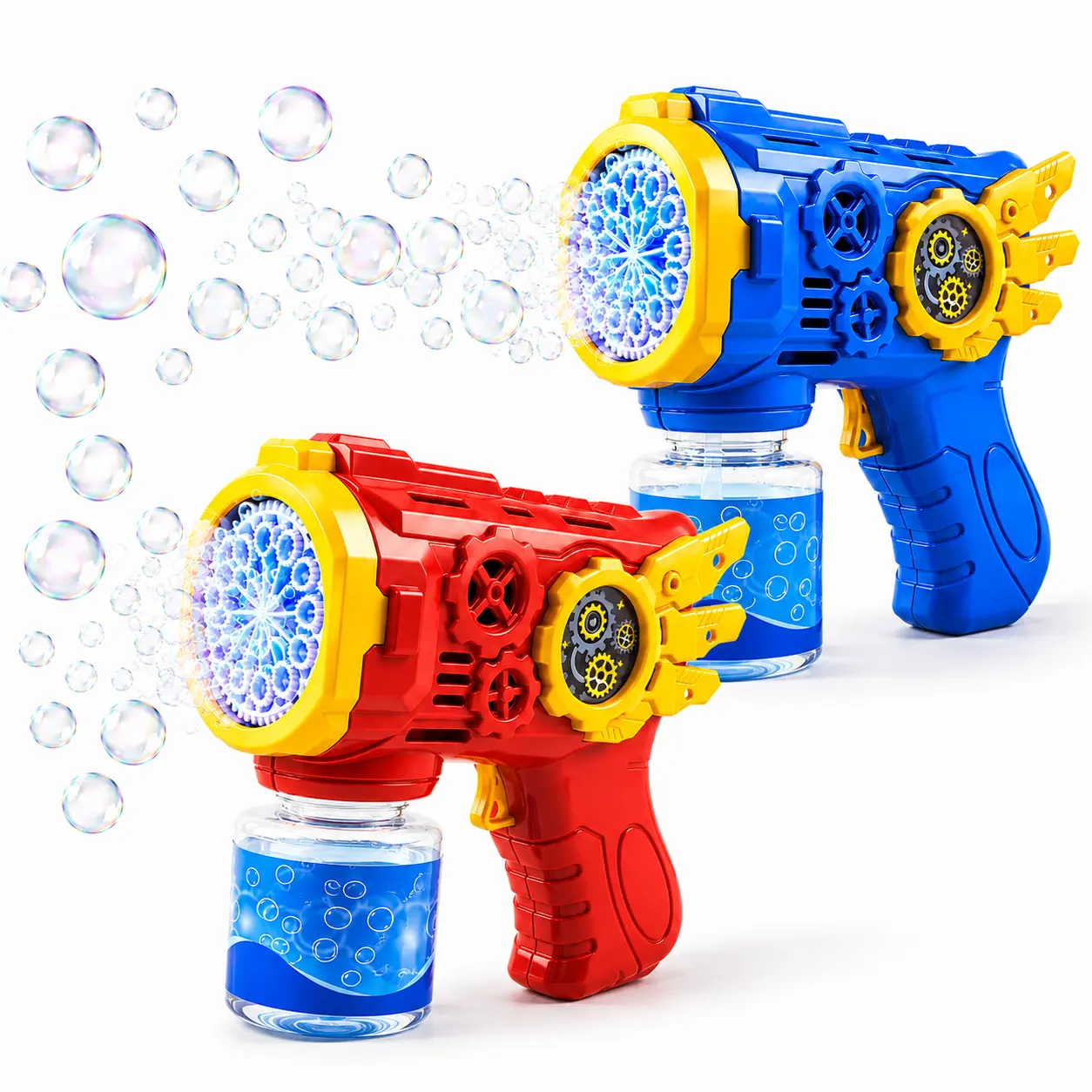 Electric Bubble Blaster Toy for Kids, Automatic Bubble Maker with Light-Up Bubble Spray, Outdoor Summer Pool Backyard Toy for Boys and Girls