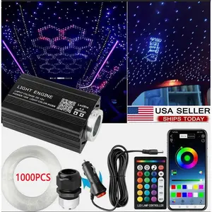 Fiber Optic Star Lights 1000/500pcs 0.5mm Flexible Neon Decorative Twinkle with Rhythm APP Control 16 Million Colors for Car Home Decoration Led Multicolor