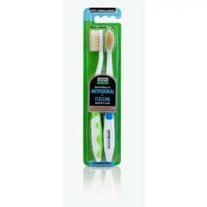 2 Pack Silver infused & Flossing Bristles Toothbrushes ! Kills 99% of Oral Germs and get that "Dentist-Clean" feeling ! The BEST. BRUSH. EVER. by Dr. Plotka