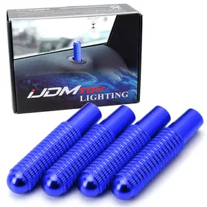 iJDMTOY 4pcs Blue Aluminum Bolt-On Replace Door Lock Knobs For Mercedes C E S GLC GLE Class (W205 W213 X205 W166)