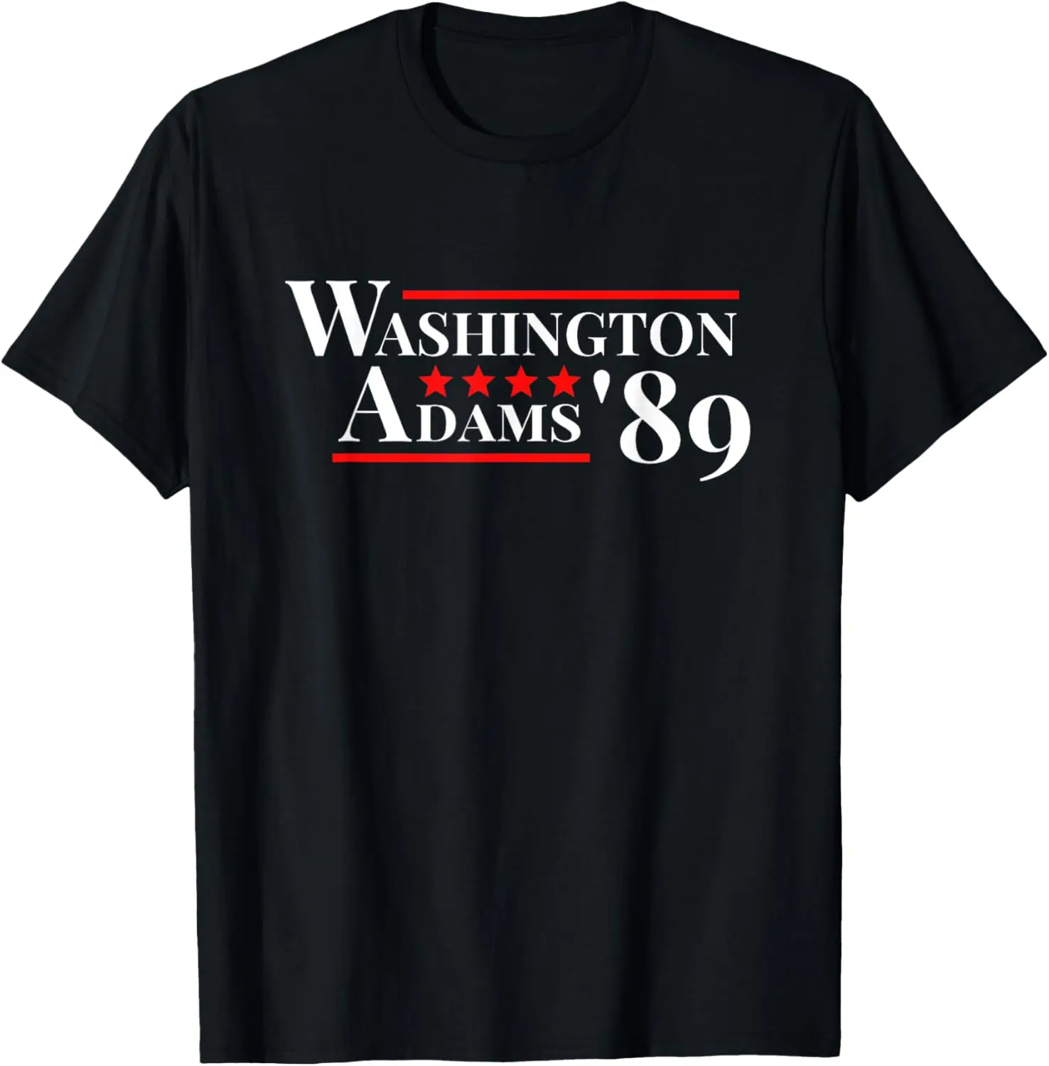 Washington Adams 1789 American Presidents Day US History T-Shirt Pure Cotton Graphic Tees Menswear Top: Gifts for Men & Women, Natural, Shortsleeve