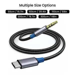 USB-C to 3.5mm Audio Adapter Cable – Hi-Fi AUX Headphone Connector for iPhone, Samsung, Pixel, iPad, Car Audio