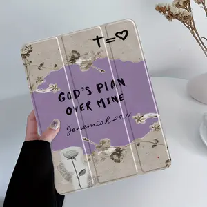 Jeremiah 29:11 Christian Inspirational Quote Aesthetic Tablet Case for Pencil Holder, Auto Wake/ Sleep Tablet Protective Cover with for ipad 10th 11th 9th Mini Air 4th 8/ 7/ 6/ 5th for iPad Pro Generation Case, Christian Gifts for Women Men Sister, Access