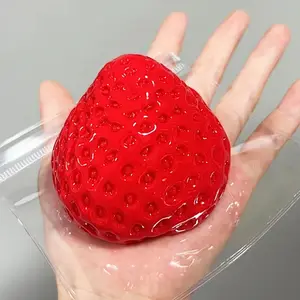 Strawberry Squeeze Toy, Soft Stress Relief Toy, Realistic Fruit Squeeze Toy, Kids and Adults Universal Slow Rebound Fidget Toy, Stress Relief Gadgets