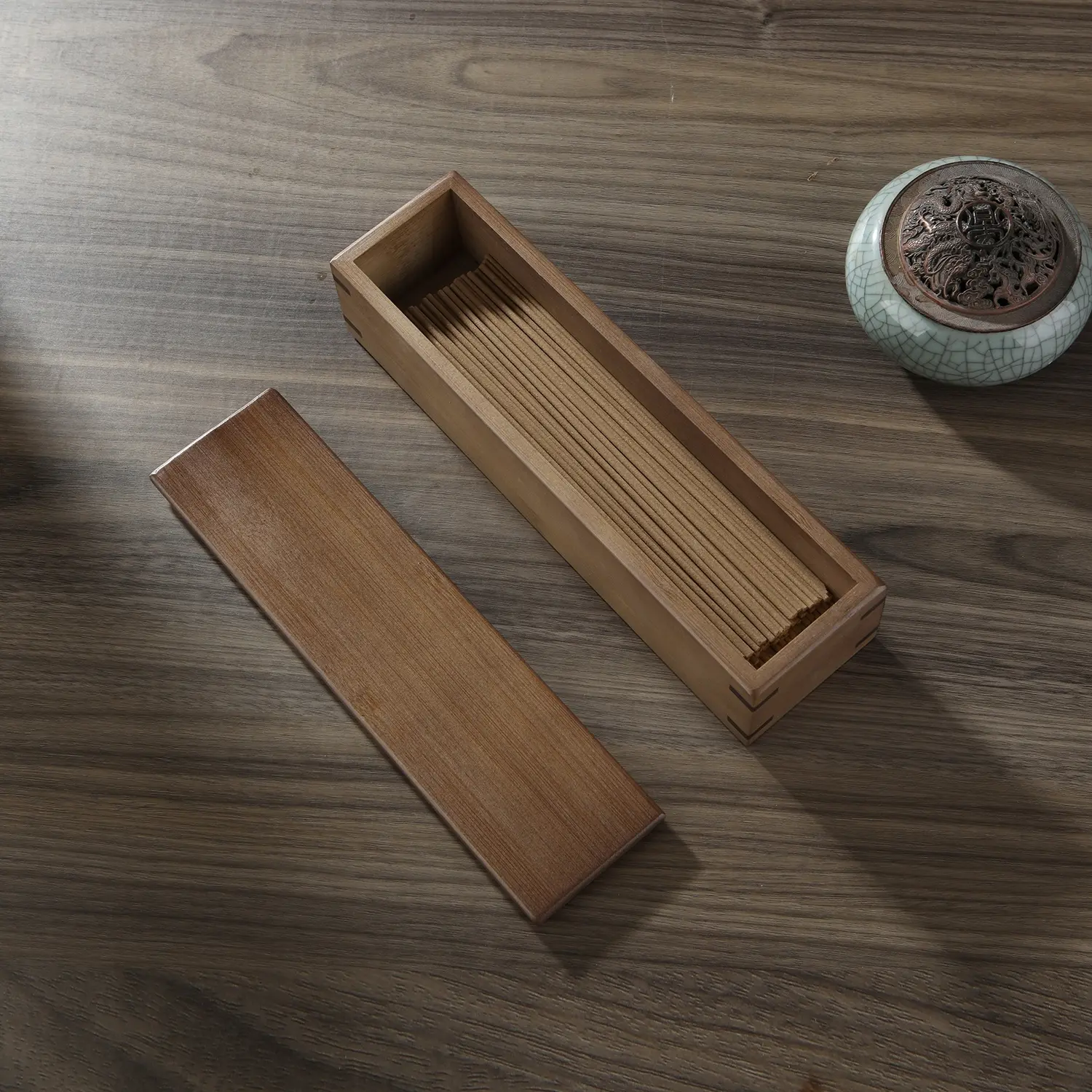 Bamboo Incense Stick Storage Box, Handmade Scented Incense Burner Box with Lid, Incense Stick Organizer, Fragrance, Incense Holder, Suitable for Meditation Yoga Use, Nature
