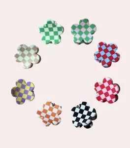 Mini Checkered Hair Claw Set