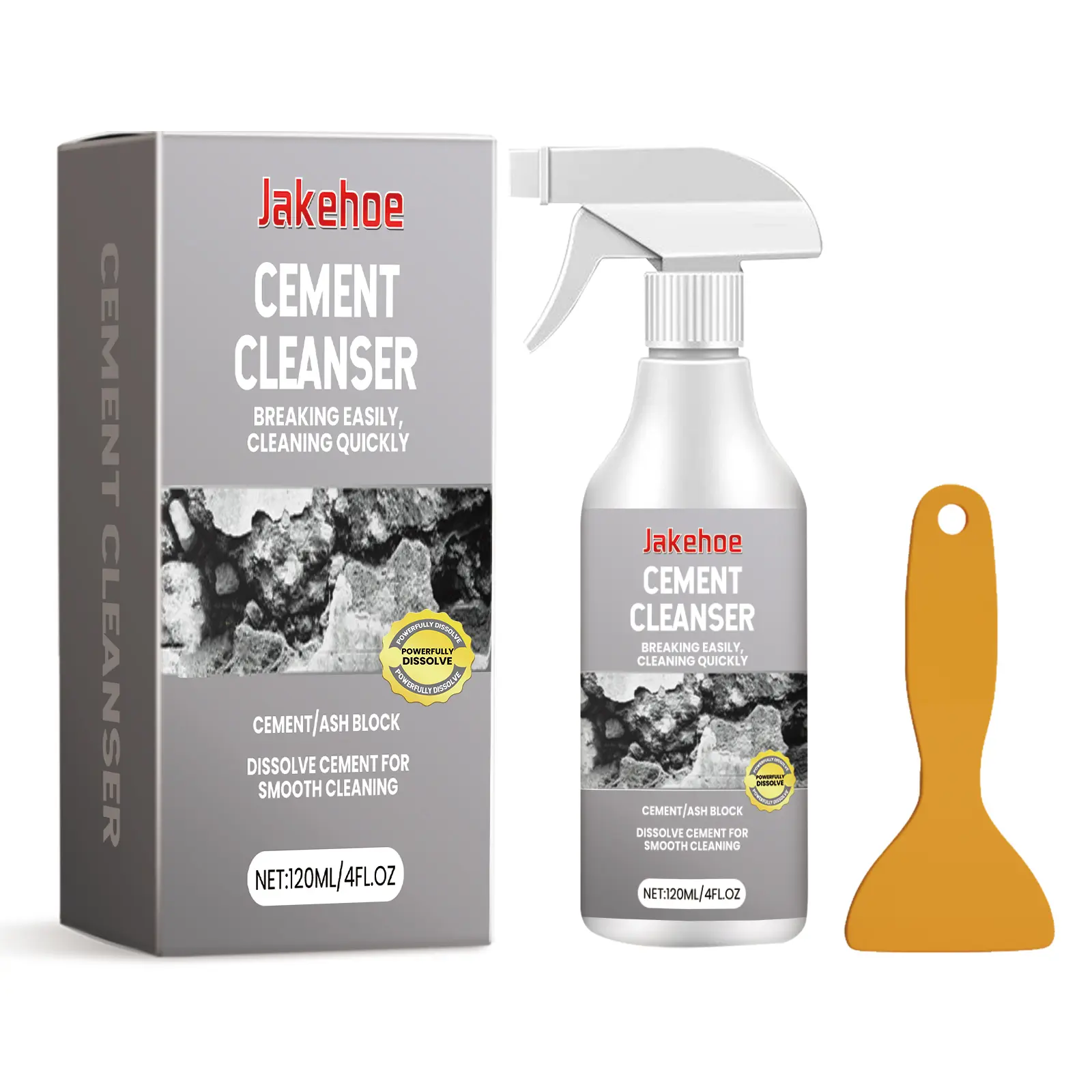 Jakehoe Household Cement Spray Pen Cleaner - Spray-Type Solution with Coconut Oil Diethanolamine Condensate, Smooth Mineral Remover, Deep Dissolver, Waterproof, Easy to Clean, All Seasons Use, Rubber Gloves & Detergent for Ceramic Tile/Marble Home Care