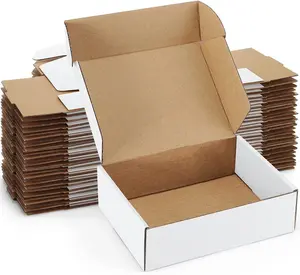 Shipping Boxes 7X5X2 Inches White Small Mailing Boxes 25 Pack Cardboard Corrugated Box Mailers Poever