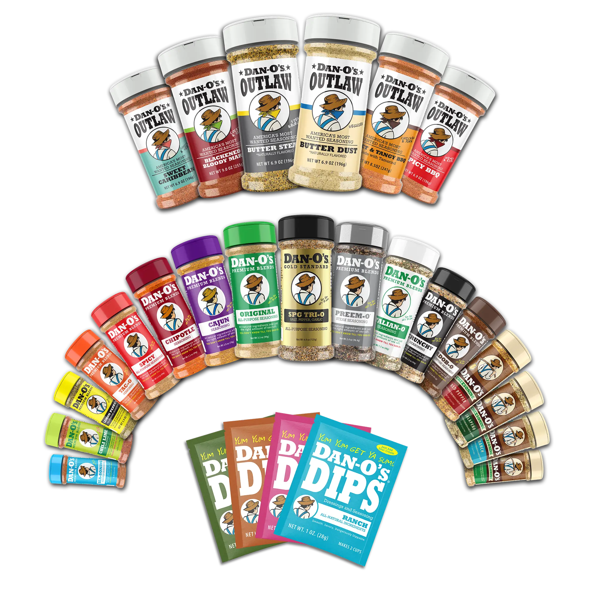 Ultimate Seasoning Bundle – 27 Flavors! All the Dan-O's Premium Blends, Dan-O's Dips, and Dan-O's Outlaws in one Combo! Seasoning Sampler