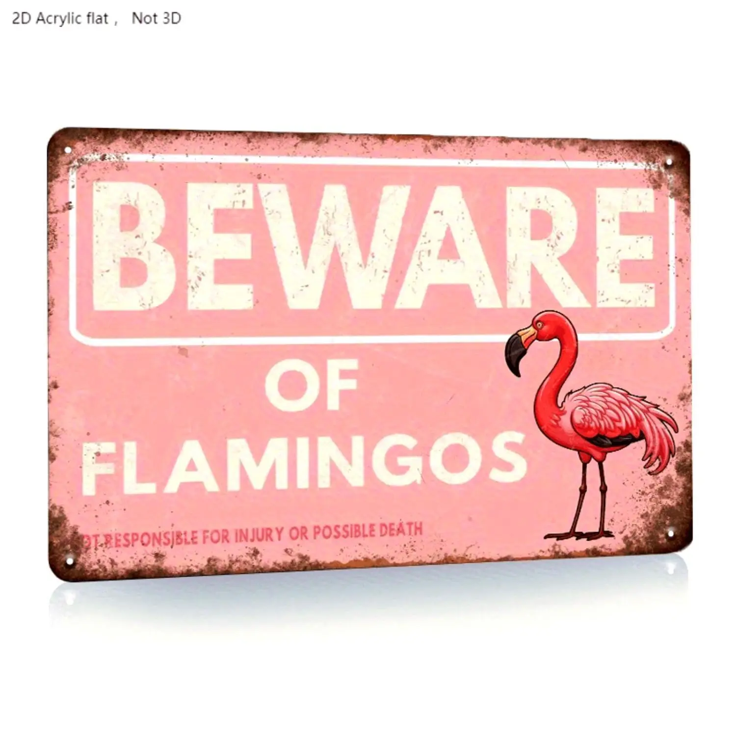 Flat Flamingo Wooden Sign for Outdoor Decor Pink Flamingo Caution Wall Art Gift for Women Perfect for Home Kitchen Bar Patio Garage and Party Decorations