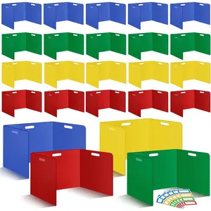 24Pack 14 × 17.5 × 14 Inch Black Durable Waterproof Plastic Desk Dividers Privacy Folders Shields Privacy Boards for Students Classroom School Study Supplies Muticolored