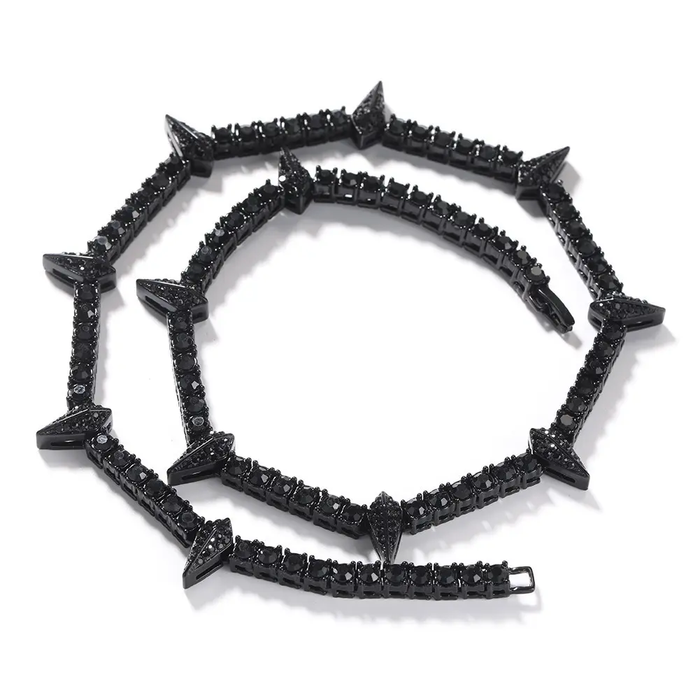 Dark Night Black Panther Full Diamond Tennis Necklace Unisex Hip Hop Fashion Street Trend Accessories Hypoallergenic Luxury Jewelry Gift for Birthday Anniversary valentines gifts for gf valentine gifts for gf eve valentines day gift valentine gift for gf