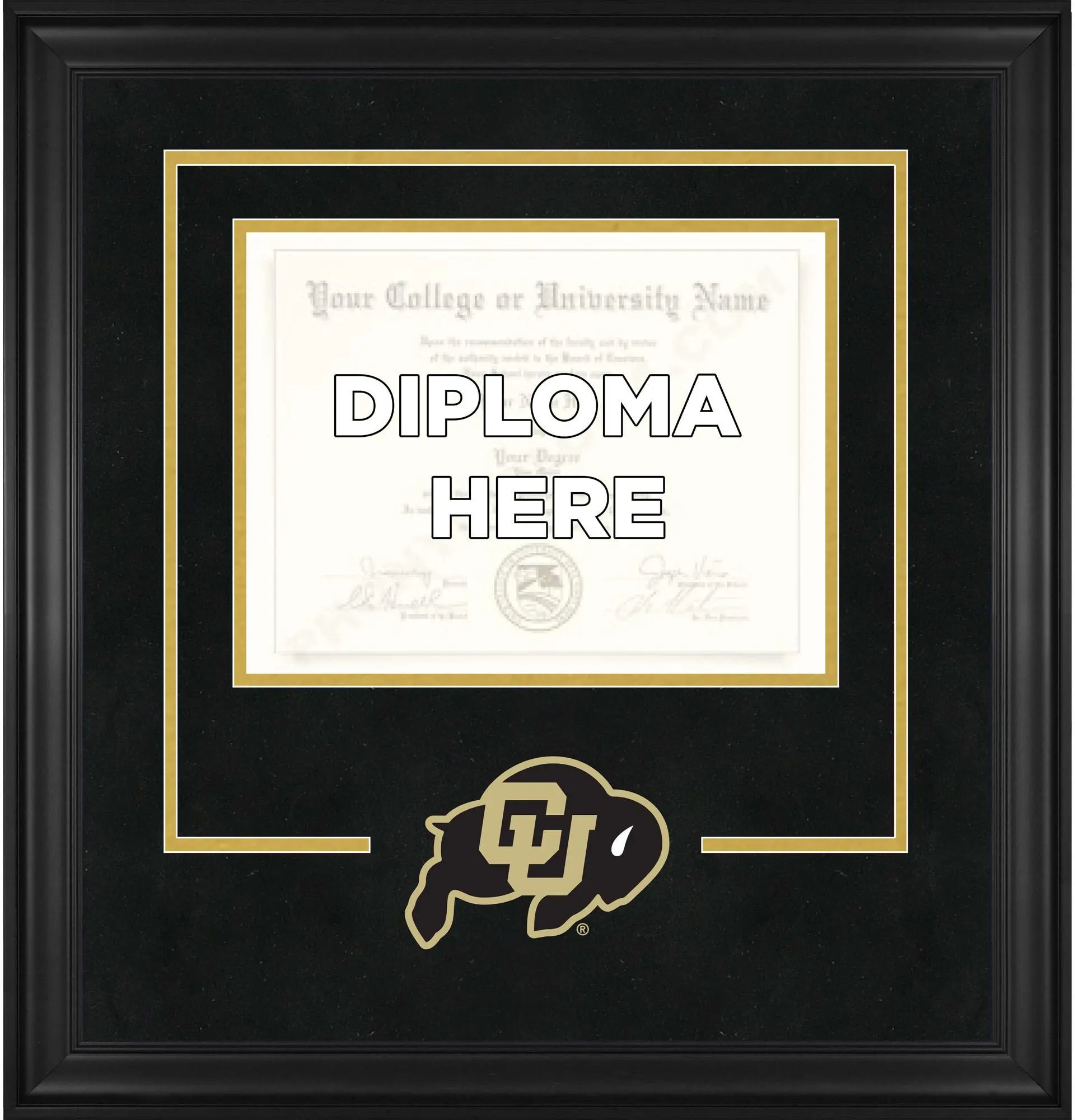 Colorado Buffaloes Deluxe 8.5" x 11" Diploma Frame with Team Logo