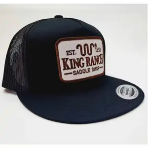 Vintage King Ranch Saddle Shop Trucker Hat - Est 1853 Western Patch Snapback Cap