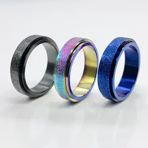 Spinner Ring Titanium Steel Worry Ring, Meditation Rings, Spin Ring Fidget Ring