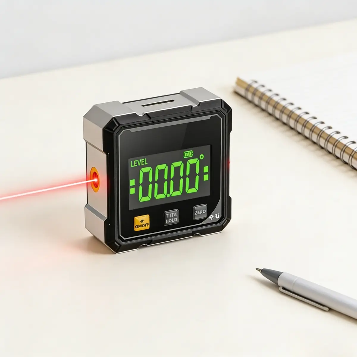 3-in-1 Magnetic Digital Laser Level & Angle Finder, Easy-to-Use 360° Alignment Tool for Newbies and Solo Dwellers, Essential Gadget for DIY Lovers and Professional