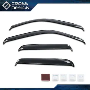 CROSSDESIGN Out-Channel Rain Guards Window Visors fits 99-06 Chevy Silverado Sierra EXT CAB