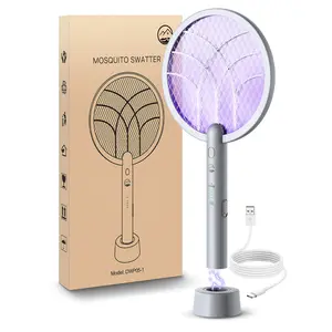 Electric Fly Swatter Racket, Mosiller 2 in 1 Smart Bug Zapper & Power Take Off Generators with USB Rechargeable Base, Powerful Mosquitoes Trap Lamp & Fly Killer for Home, Bedroom