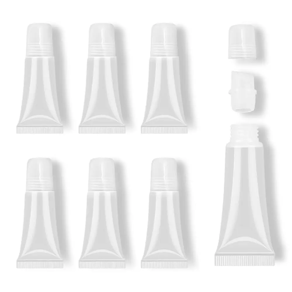 6 Packs Lip Gloss Tubes 5ml Clear Cap Lip Gloss Containers Empty Lip Balm Tubes  Squeeze Lipgloss Tubes for DIY Lip Gloss Base