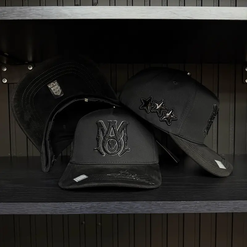 AMR Bigg Boss Hat SnapBack- Black suede visor
