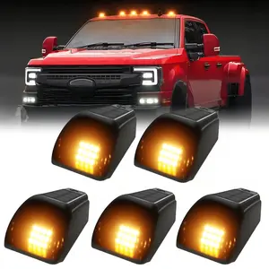 Wireless Solar Roof LED Car Lights for Trucks & SUVs, No-Drill Cab Marker Lights, 3-Suction-Cup Mount, Auto On/Off, IP67 Waterproof RGB Strobe Car Lighting Accessories